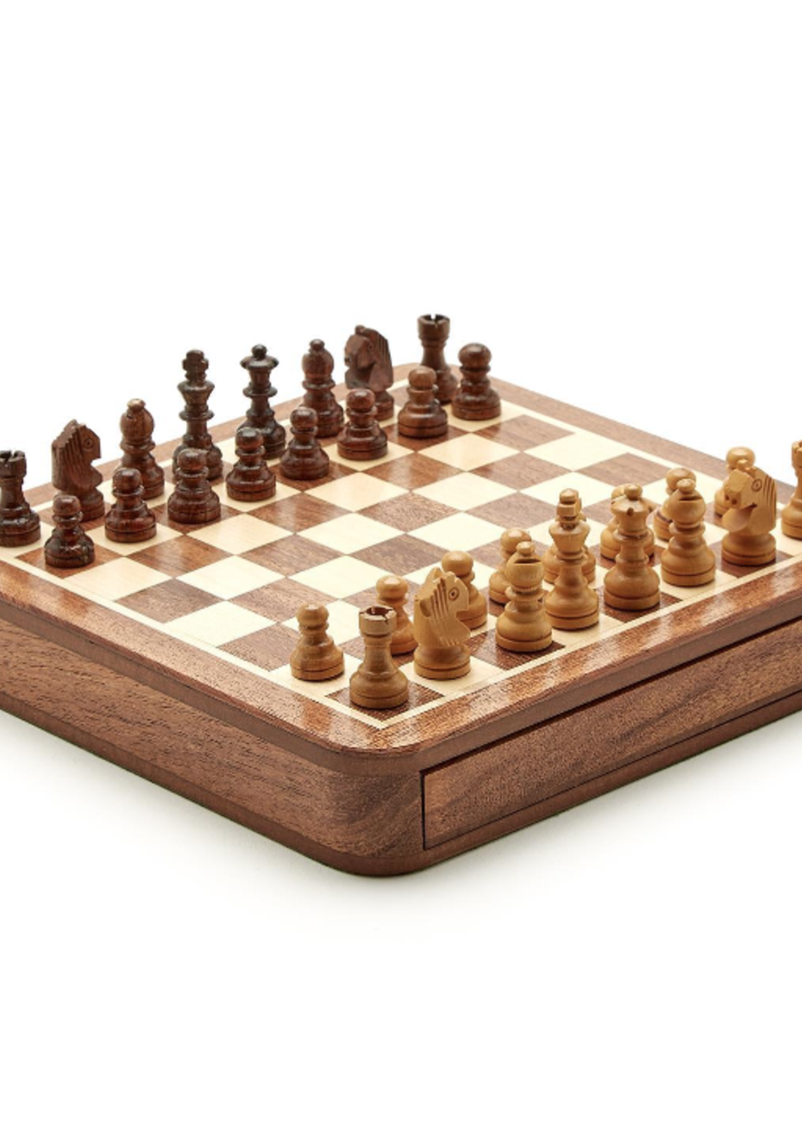 Magnetic Chess Set in Hand-Crafted Wooden Box (Acacia & Maple)