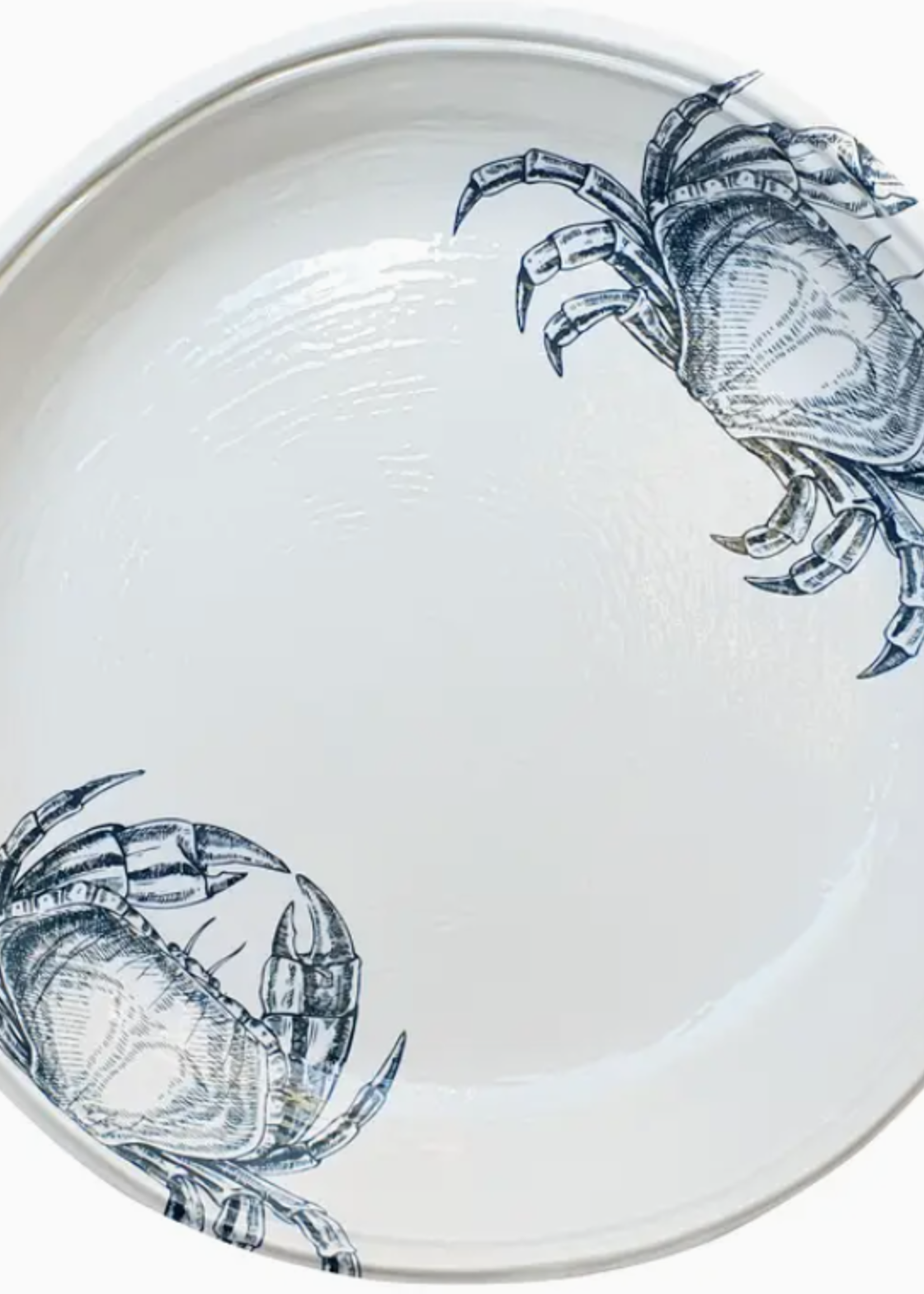 Double Line Pasta Serving Bowl with Crabs