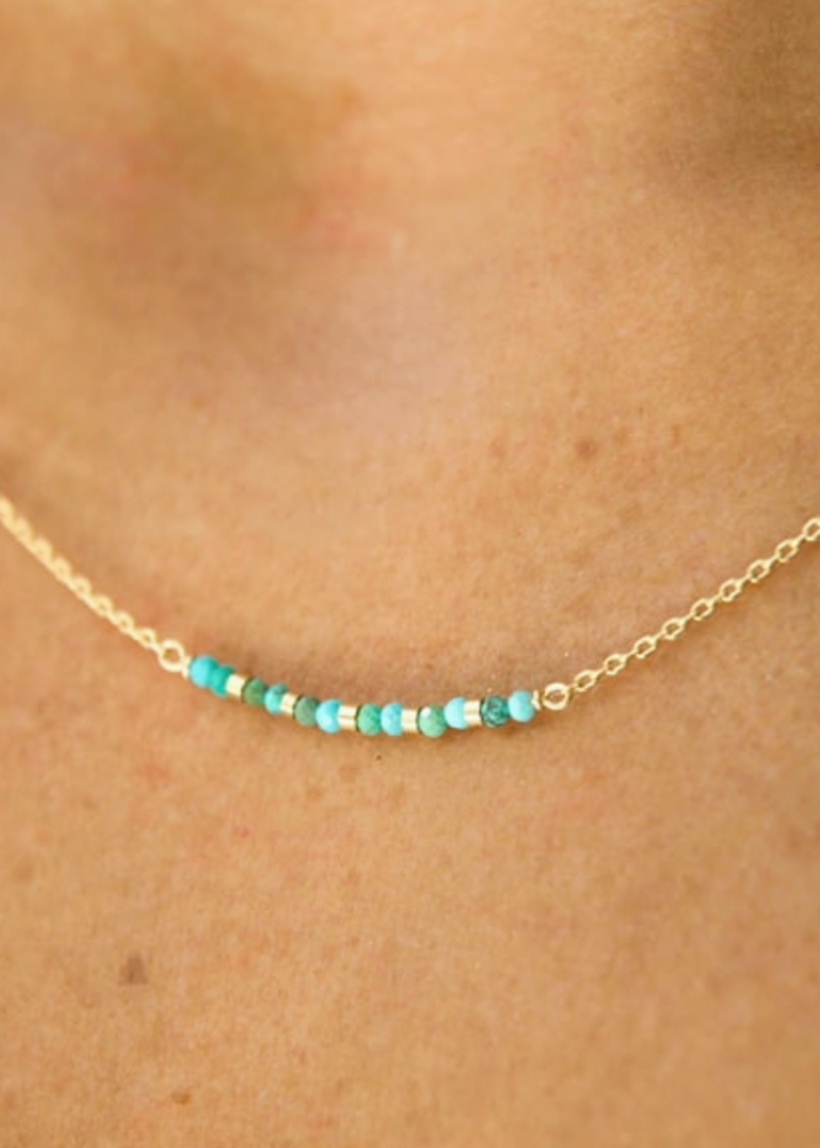 Necklace Cochise Gold Plated Chain with Turquoise