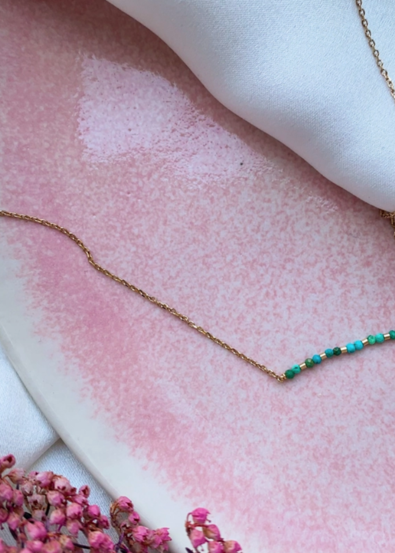 Necklace Cochise Gold Plated Chain with Turquoise