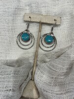 Turquoise Coil Earring German Silver