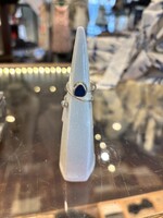 Adjustable Spiral Sea Glass Sterling Silver Ring