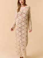 Long Sleeve Crochet Maxi Dress