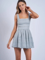 Wide Strap Lace Trim Mini Dress