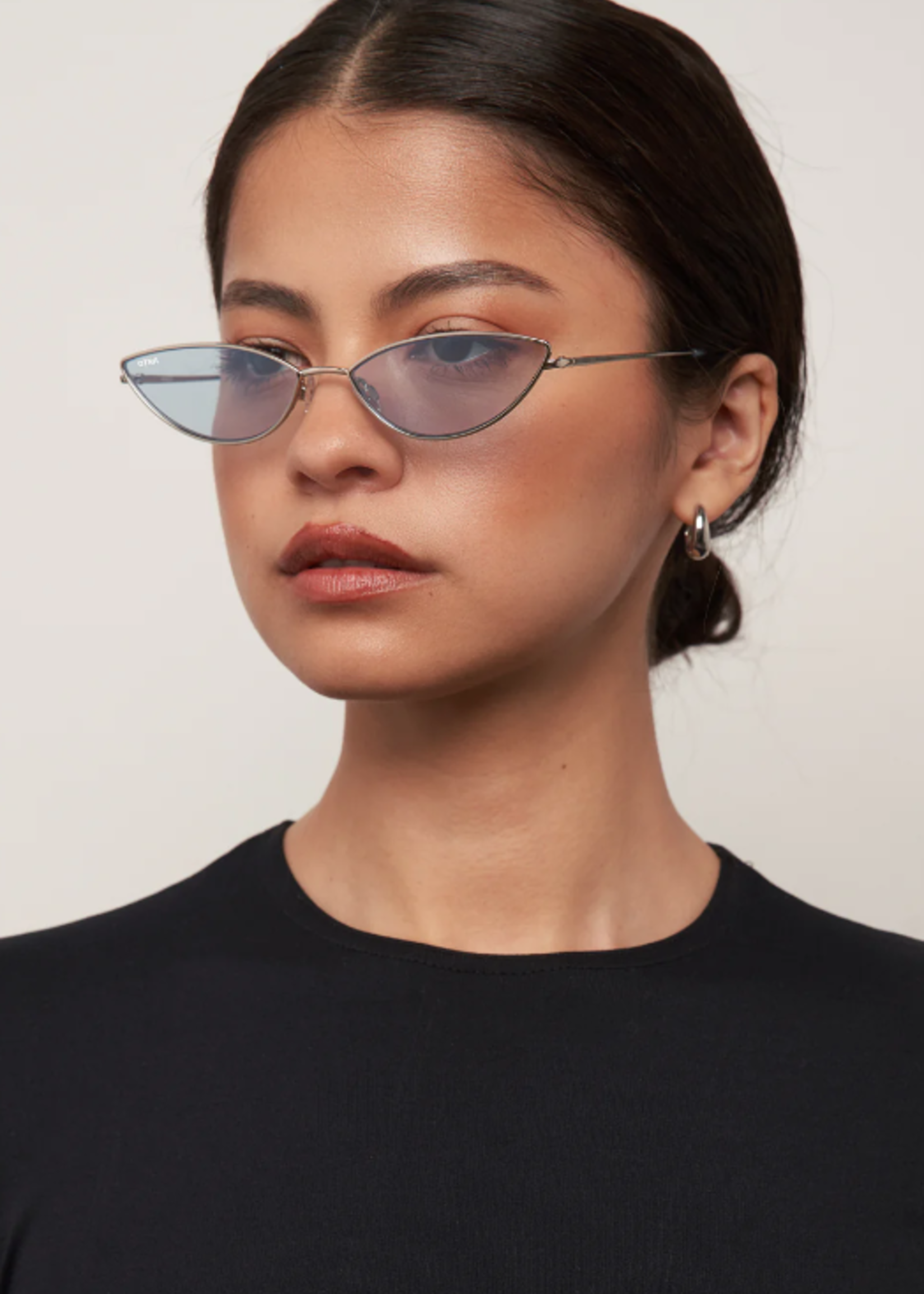 Sloane Sunglasses Silver Blue Mirror