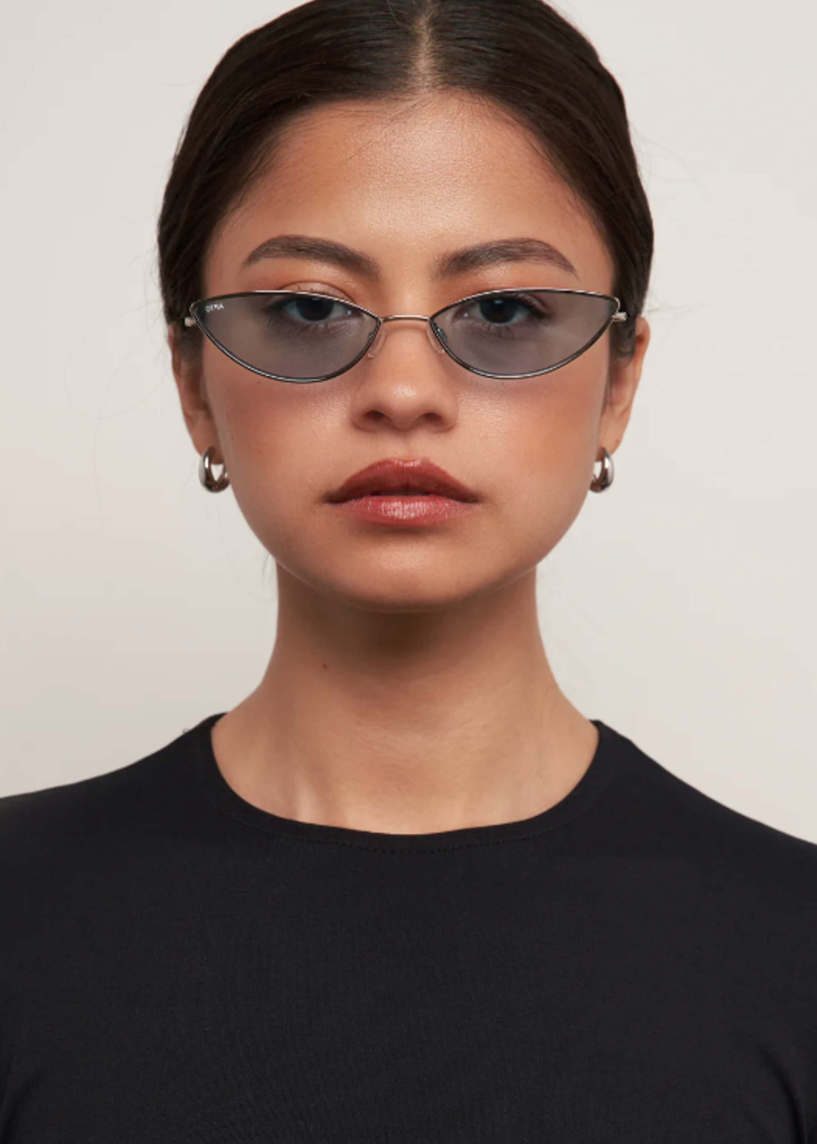 Sloane Sunglasses Silver Blue Mirror