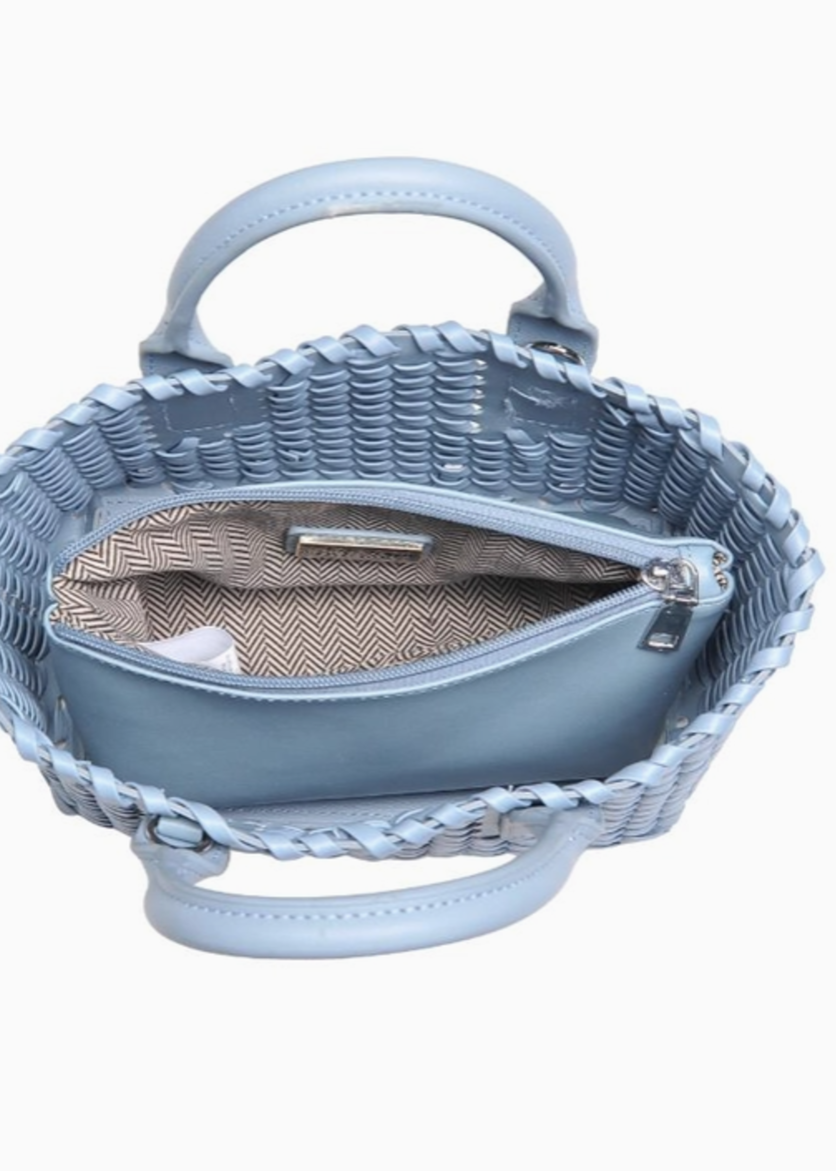 Paisley Woven Crossbody Tote Denim