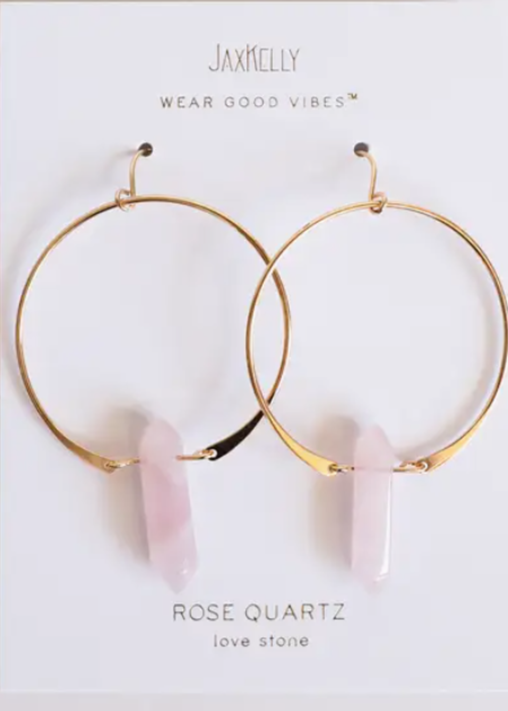 Point Hoop Rose Quartz