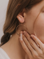 Point Hoop Rose Quartz