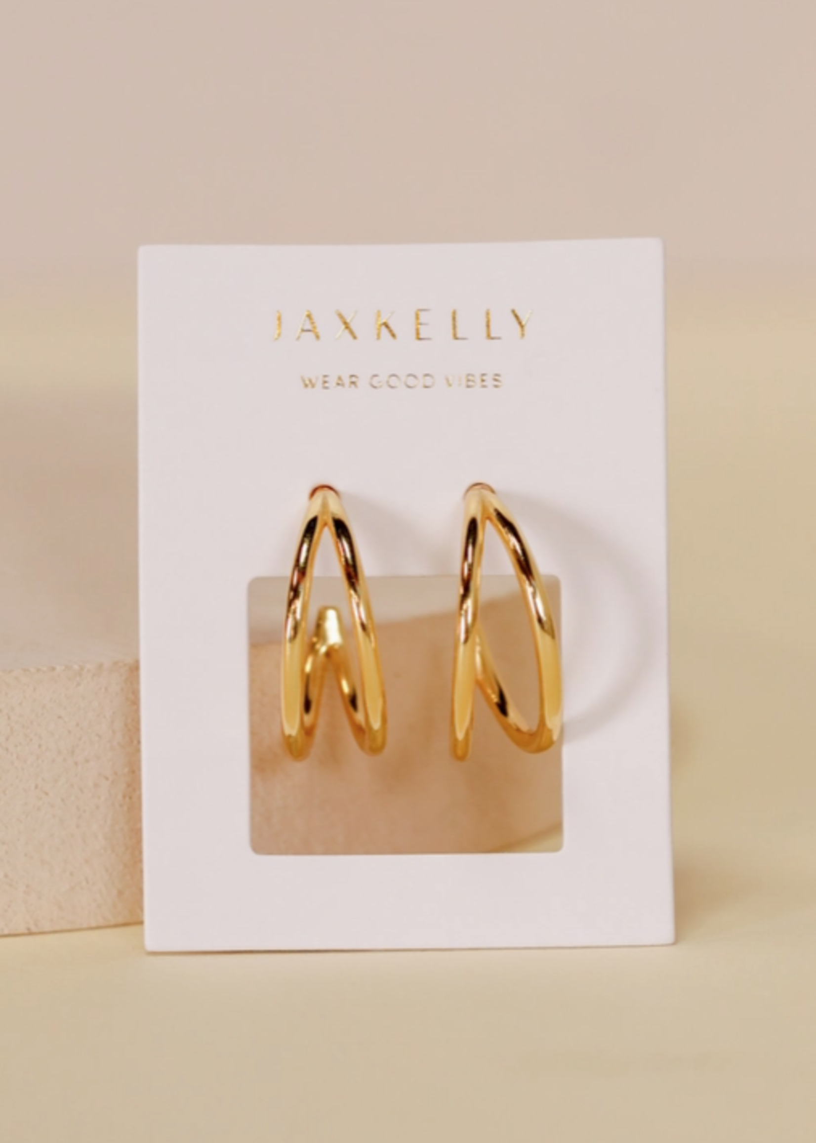 Illusion Double Hoop Gold