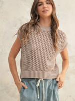 Crochet Knitted Top Stone