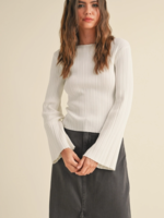 Ribbed Long Sleeve Knitted Top
