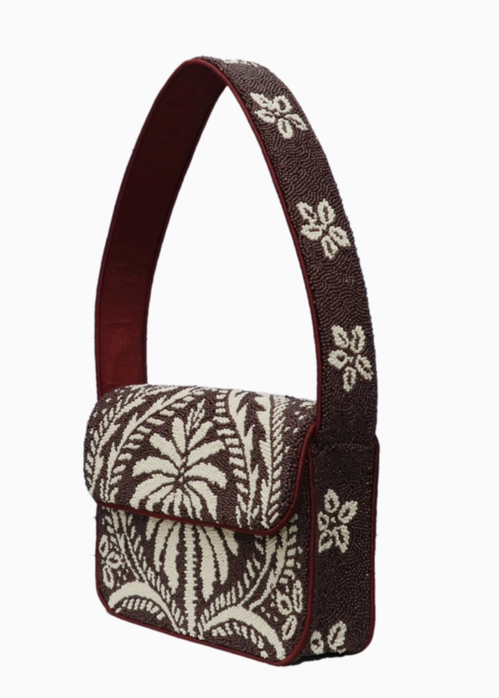 Coco Buttercream Floral Beaded Shoulder Bag