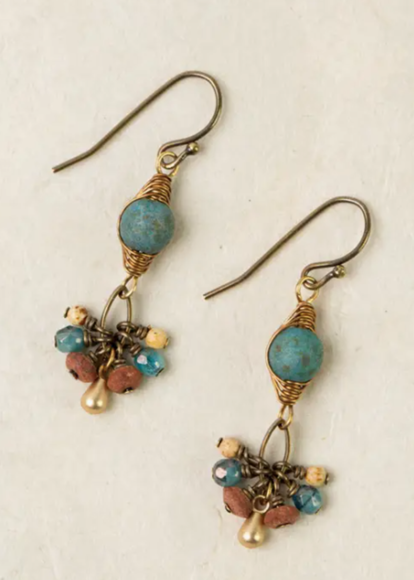 Enlighten Czech Glass Herringbone Earrings