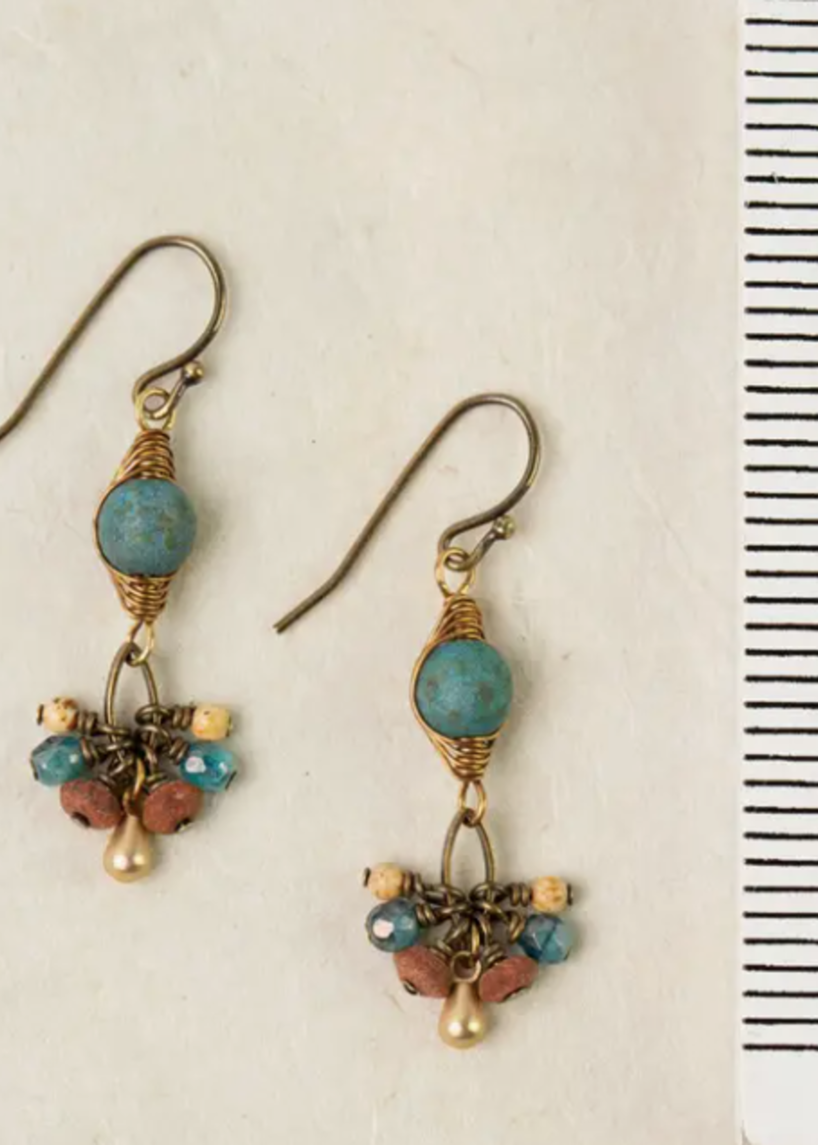 Enlighten Czech Glass Herringbone Earrings