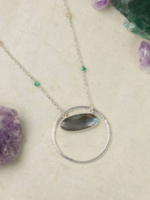 Mystic 22.5-24.5" Labradorite Bezel Statement Necklace