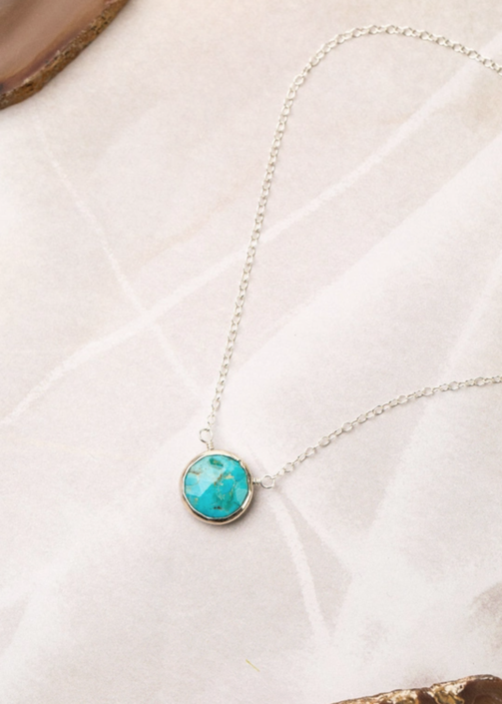 Favorites 16-18" Silver Turquoise Simple Necklace