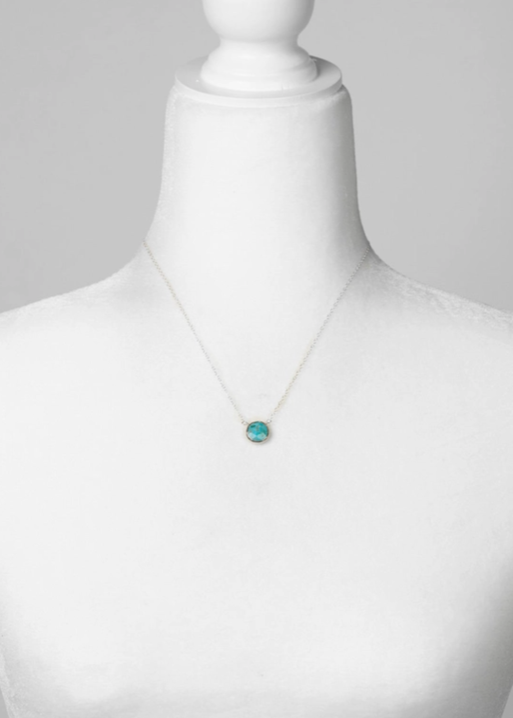Favorites 16-18" Silver Turquoise Simple Necklace