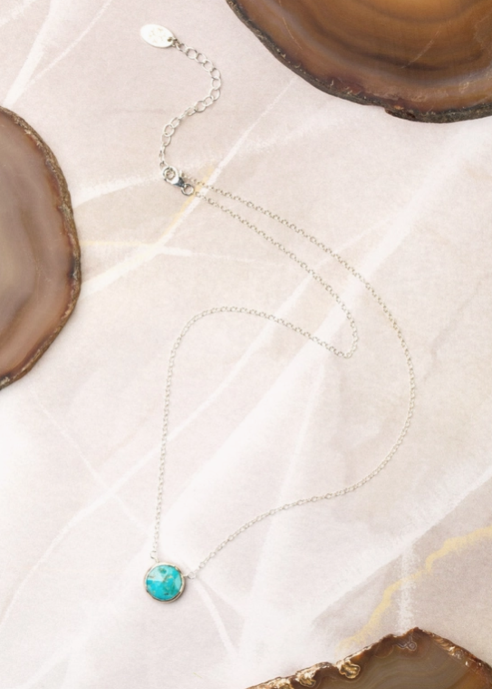 Favorites 16-18" Silver Turquoise Simple Necklace