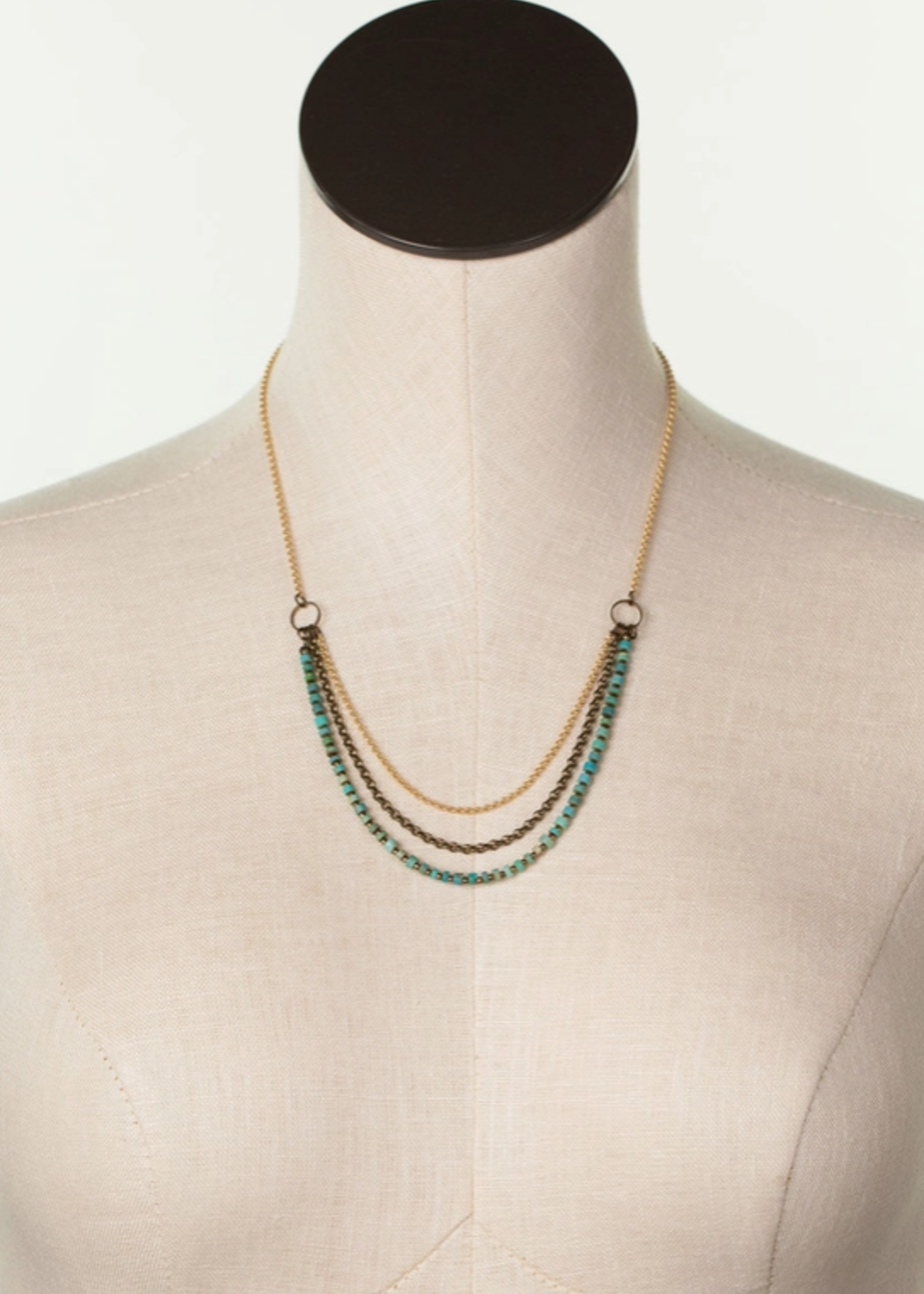 Enlighten 18.5-20.5" Turquoise Chips Multistrand Necklace