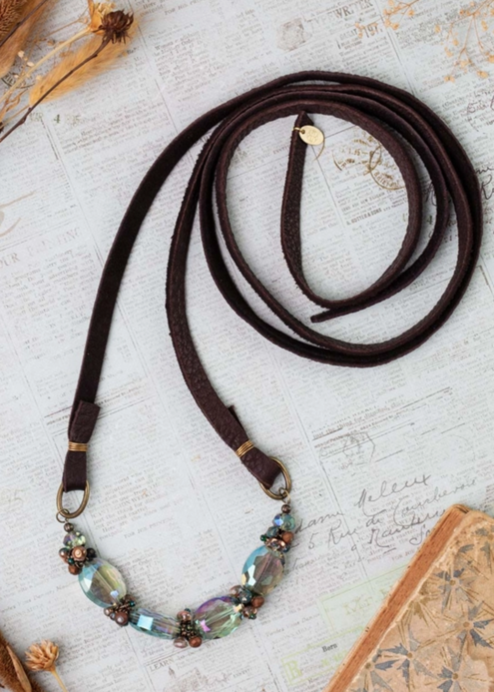 Crisp Autumn Adjustable Czech Glass, Crystal Simple Necklace