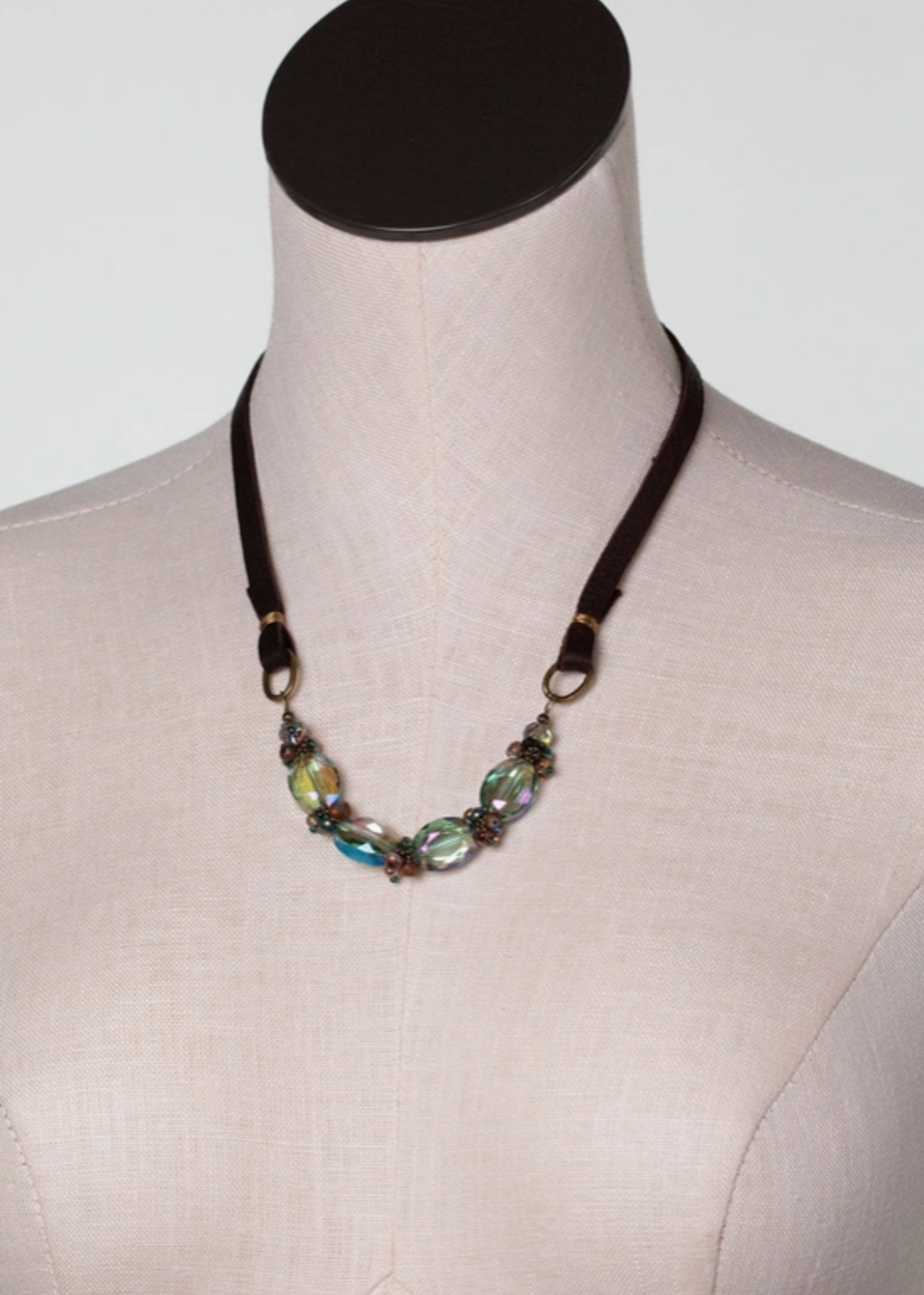 Crisp Autumn Adjustable Czech Glass, Crystal Simple Necklace