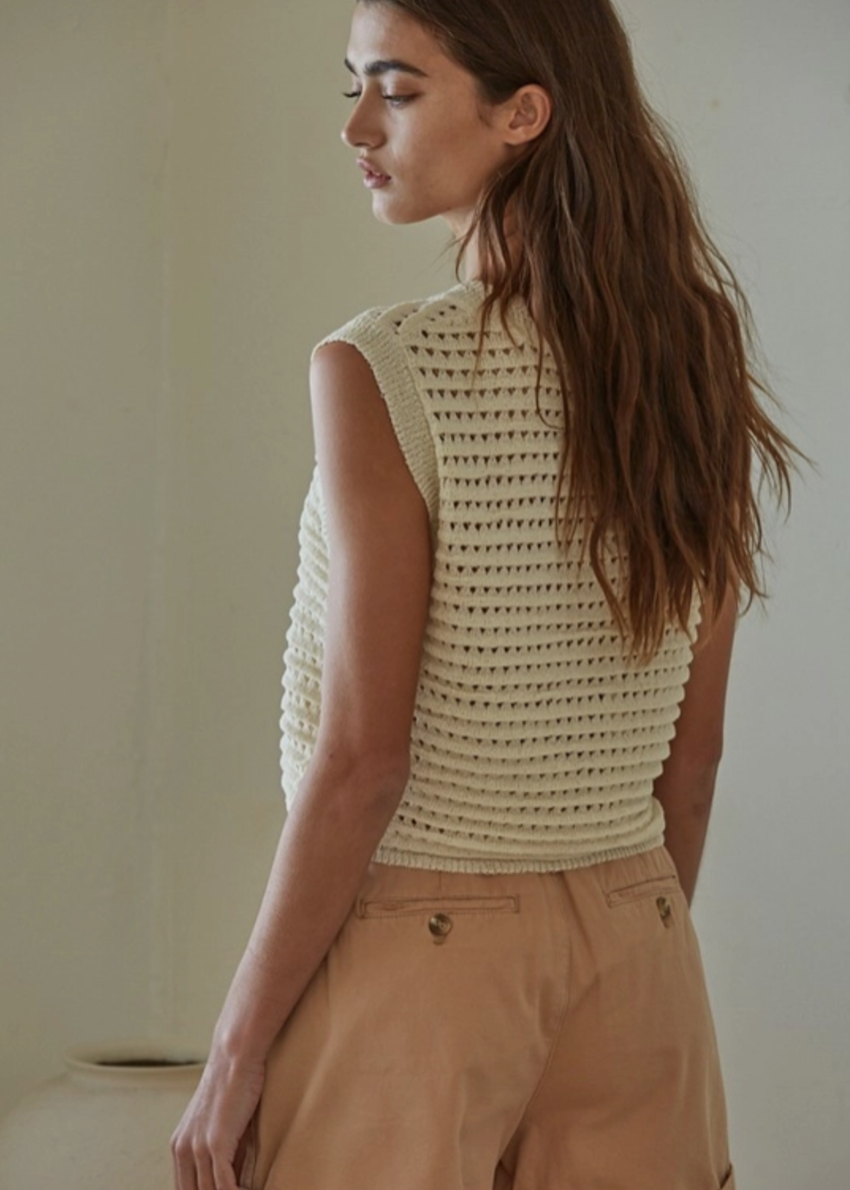 Crocheted Sleeveless Crop Top