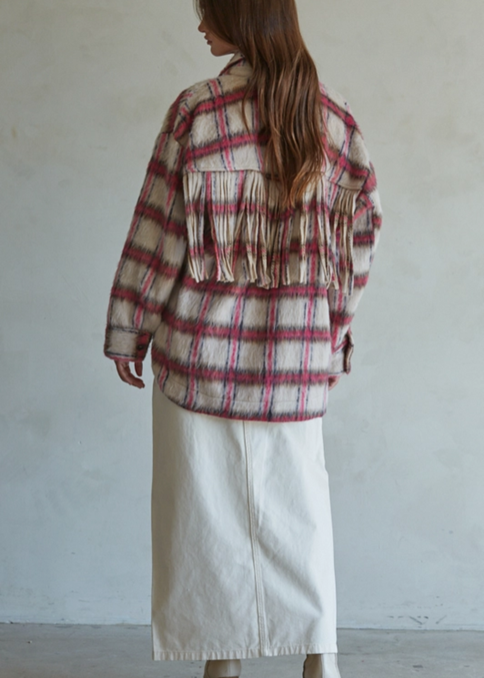Woven Plaid Buttondown Jacket