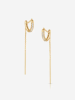 Lila Pavé Threader Earrings