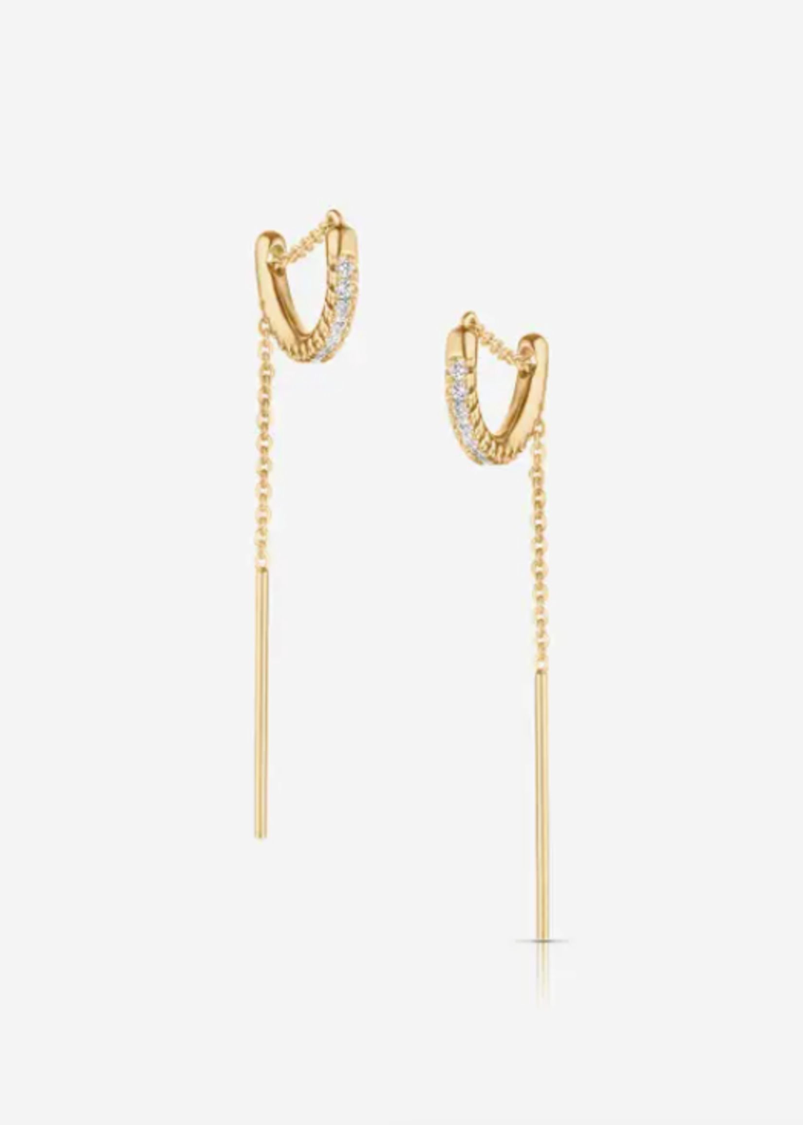 Lila Pavé Threader Earrings