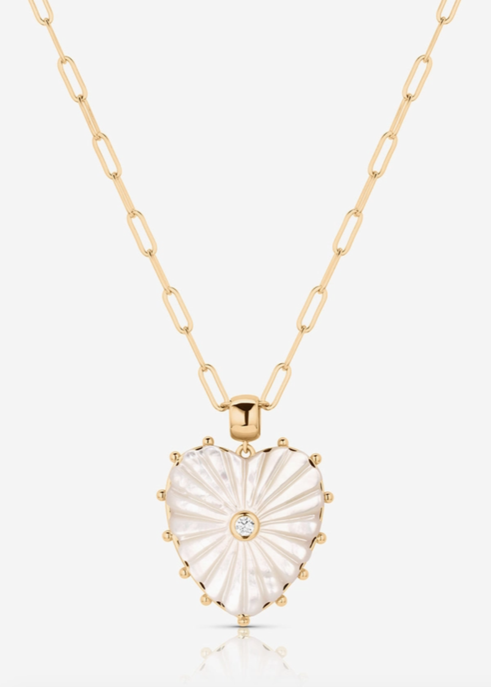 Malene Mother of Pearl Paperclip Necklace