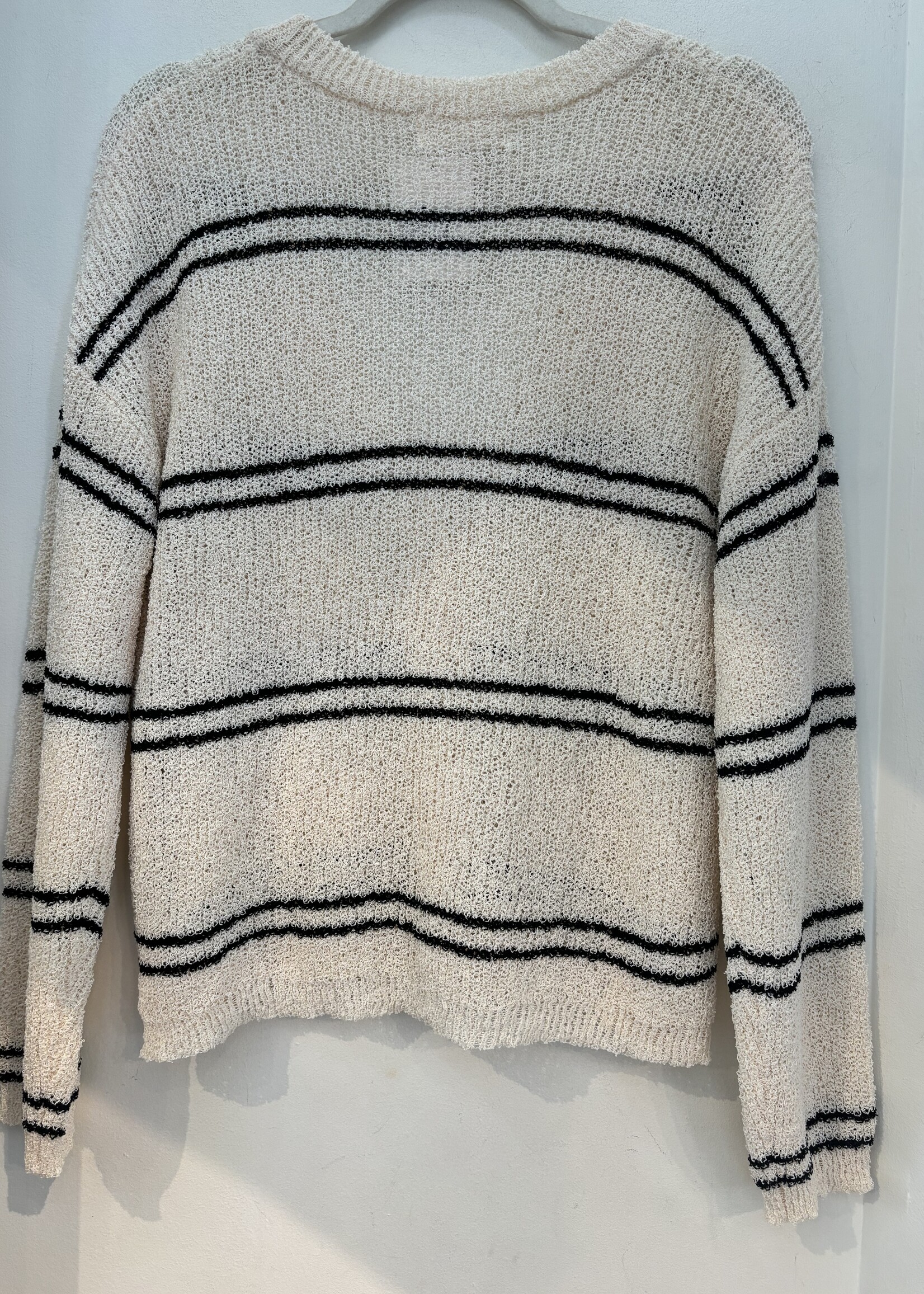 Knit Striped V-Neck Cardigan