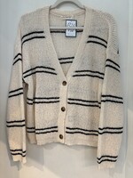 Knit Striped V-Neck Cardigan
