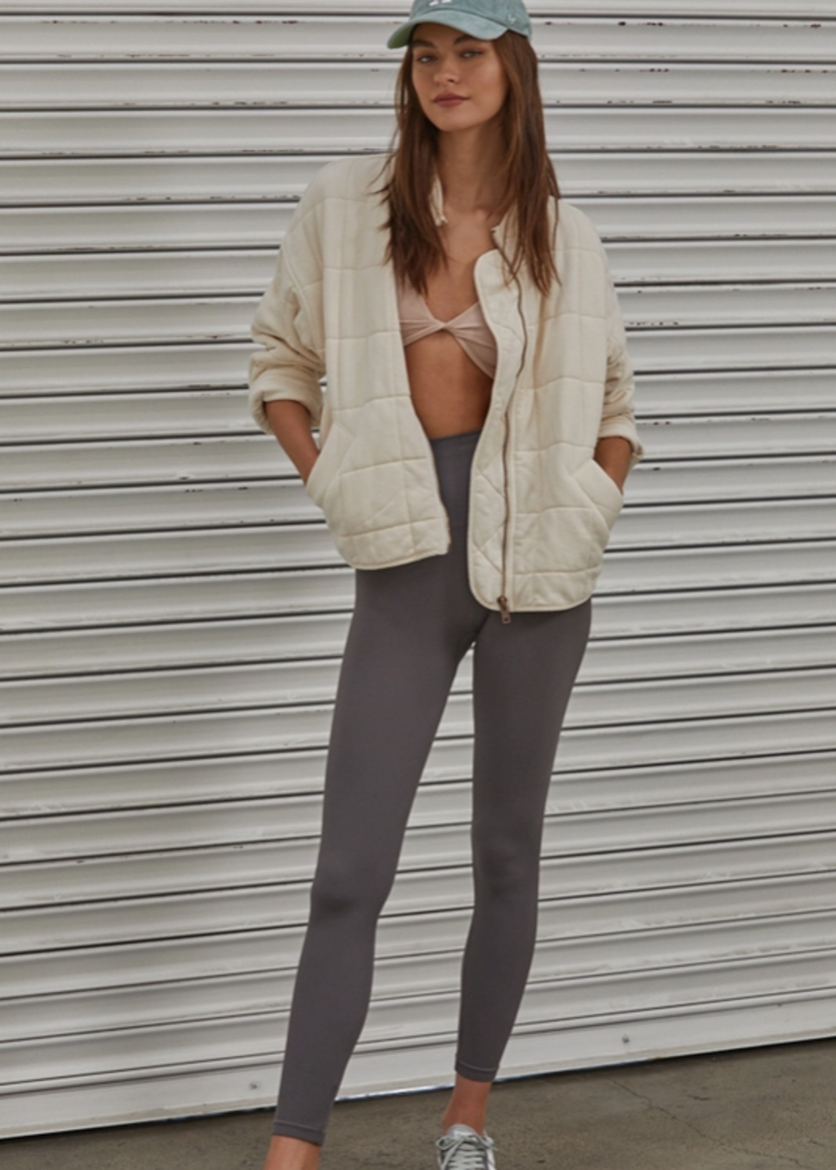 Quilted Knit Mineral Washed Jacket