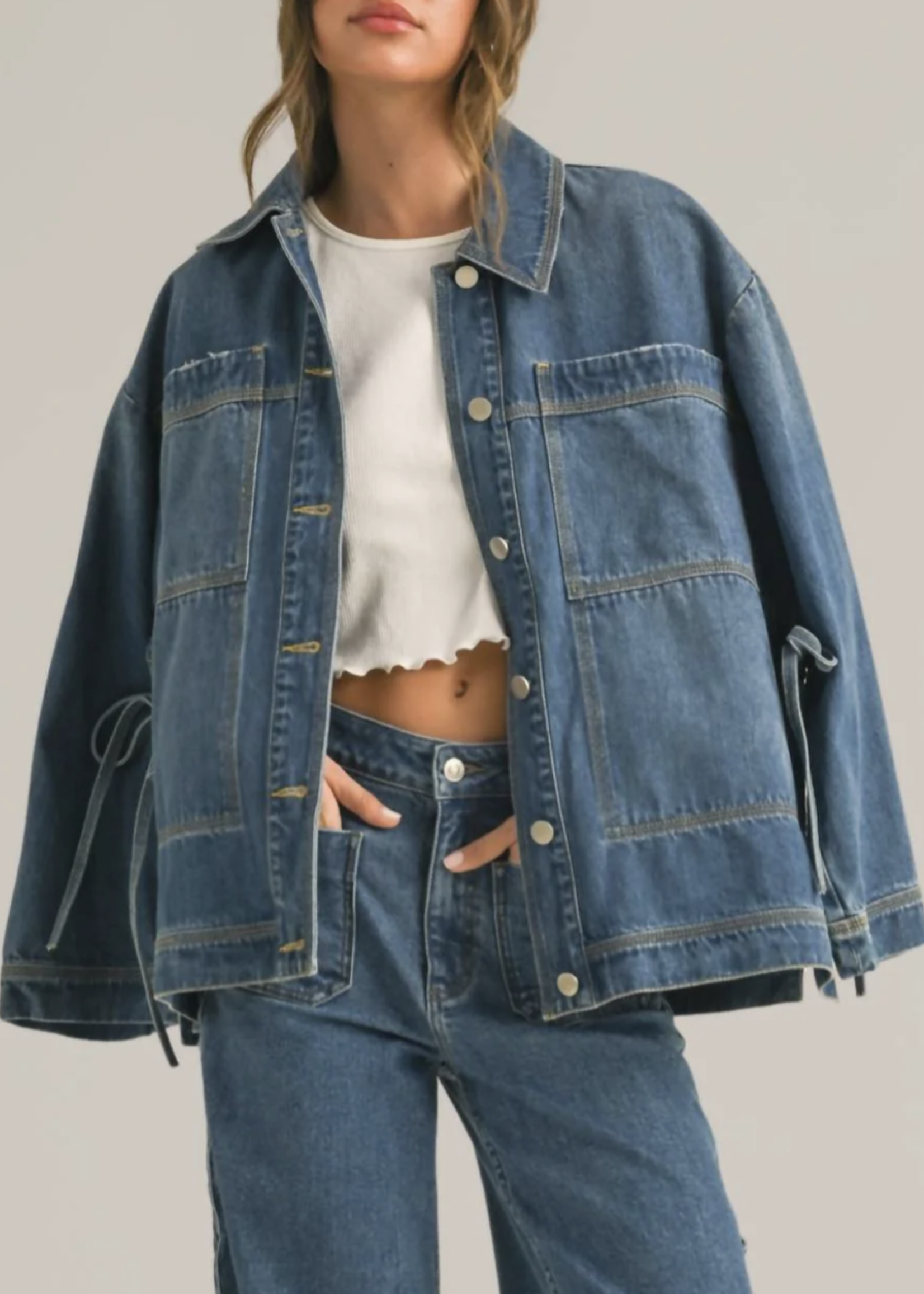 Tied on the Side Denim Jacket