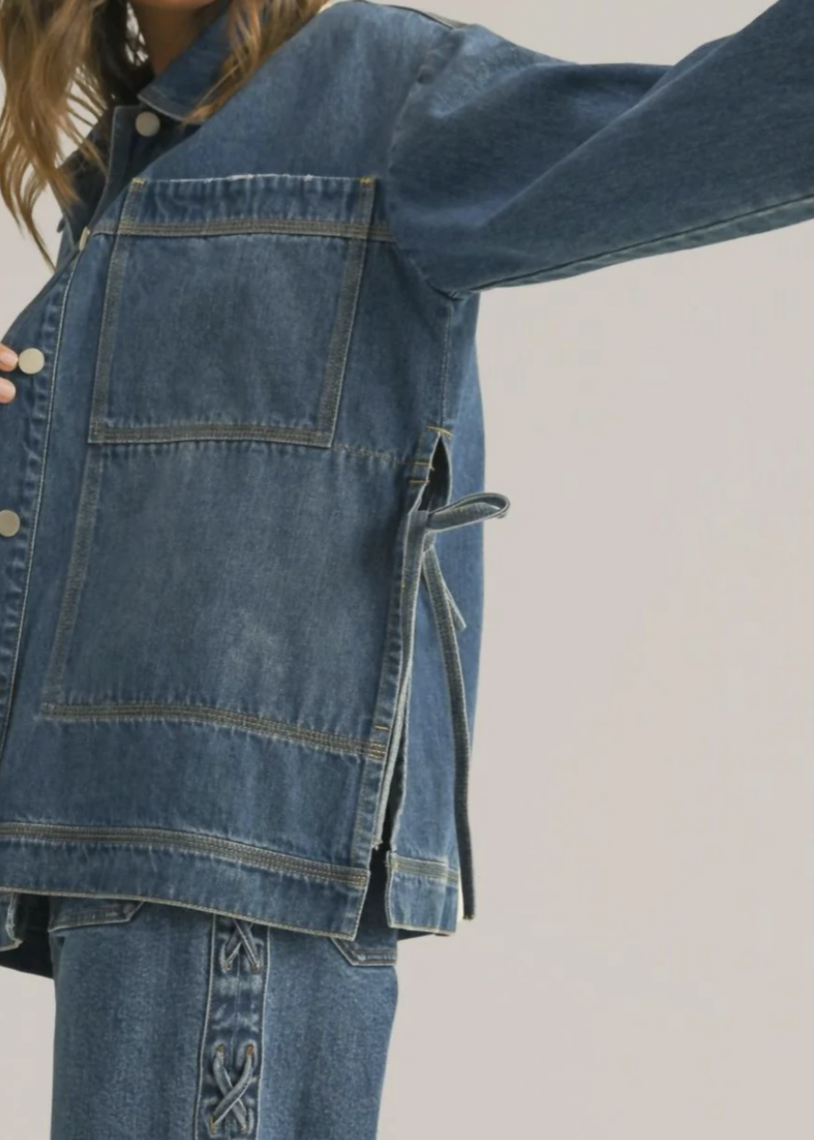 Tied on the Side Denim Jacket