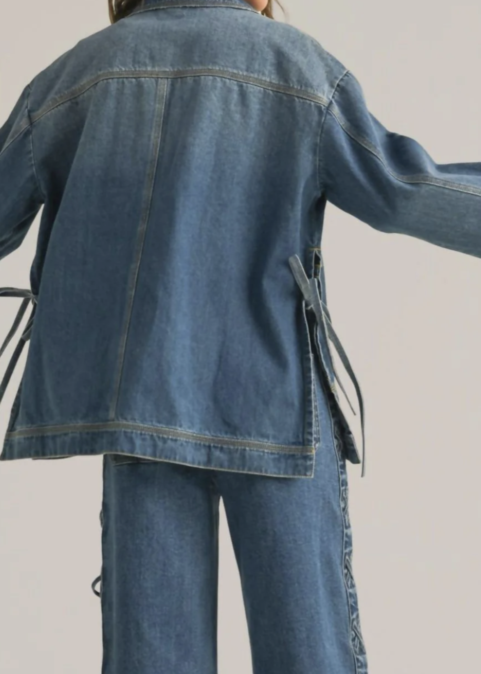 Tied on the Side Denim Jacket