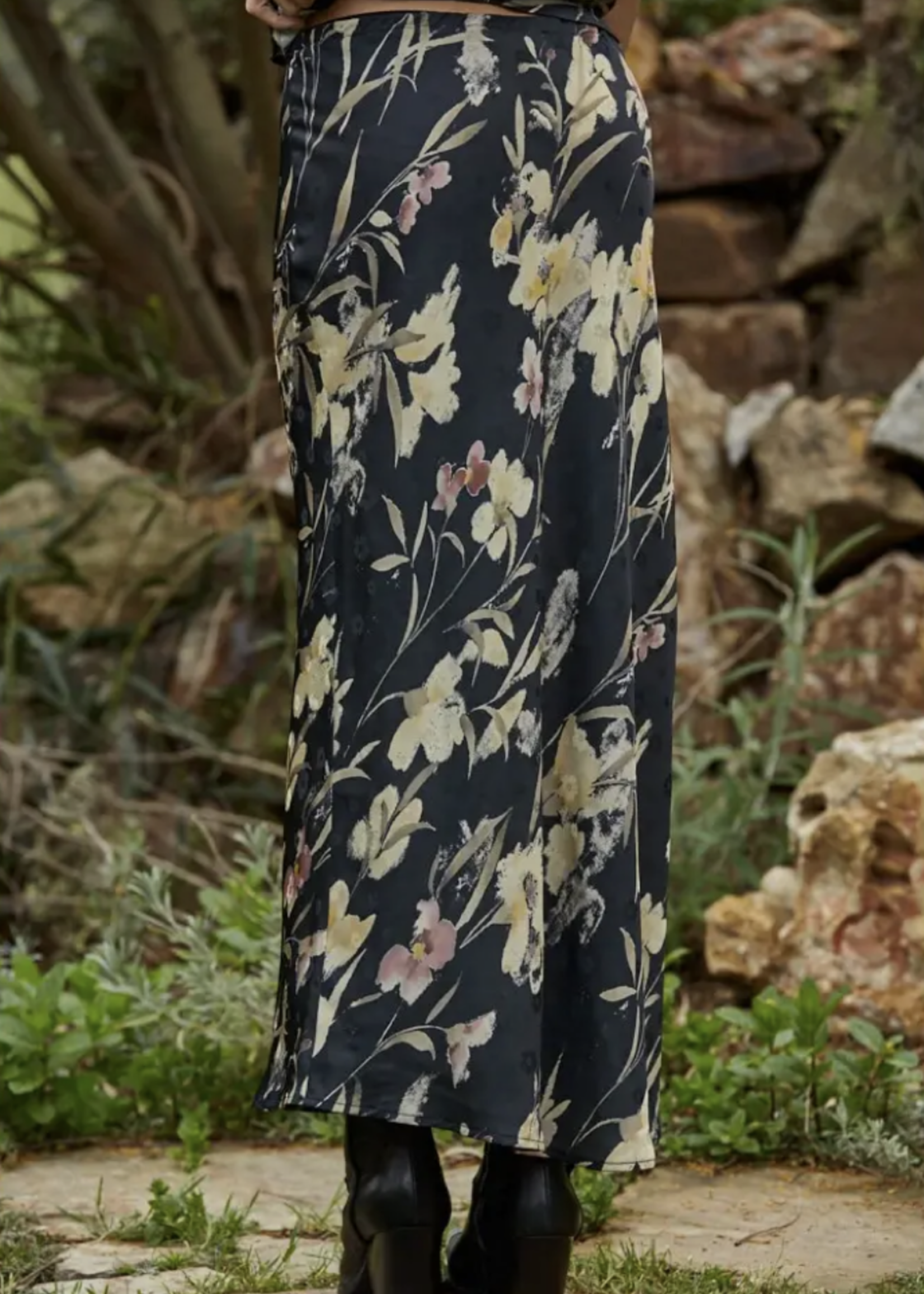 Floral Print Midi Skirt