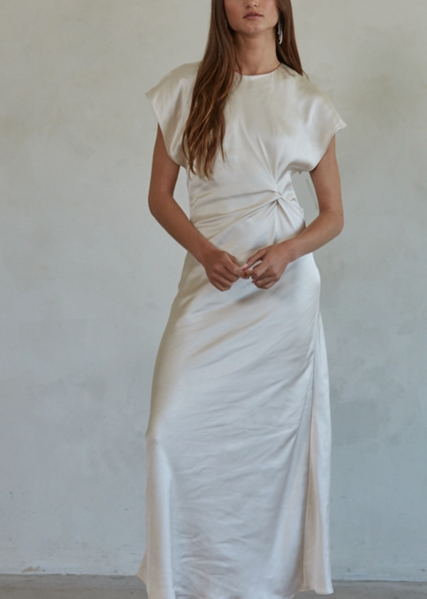 Satin Short Sleeve Maxi