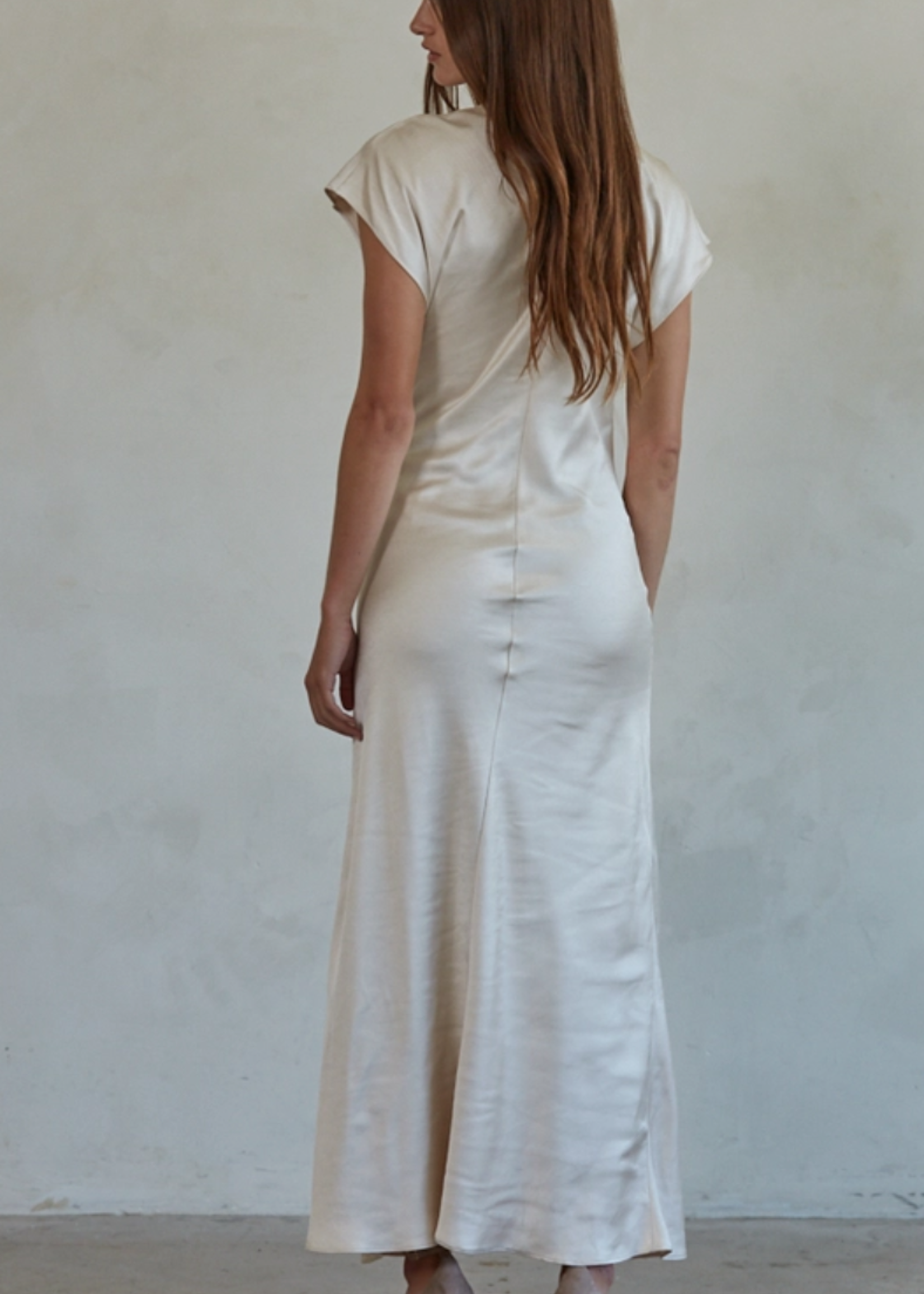 Satin Short Sleeve Maxi