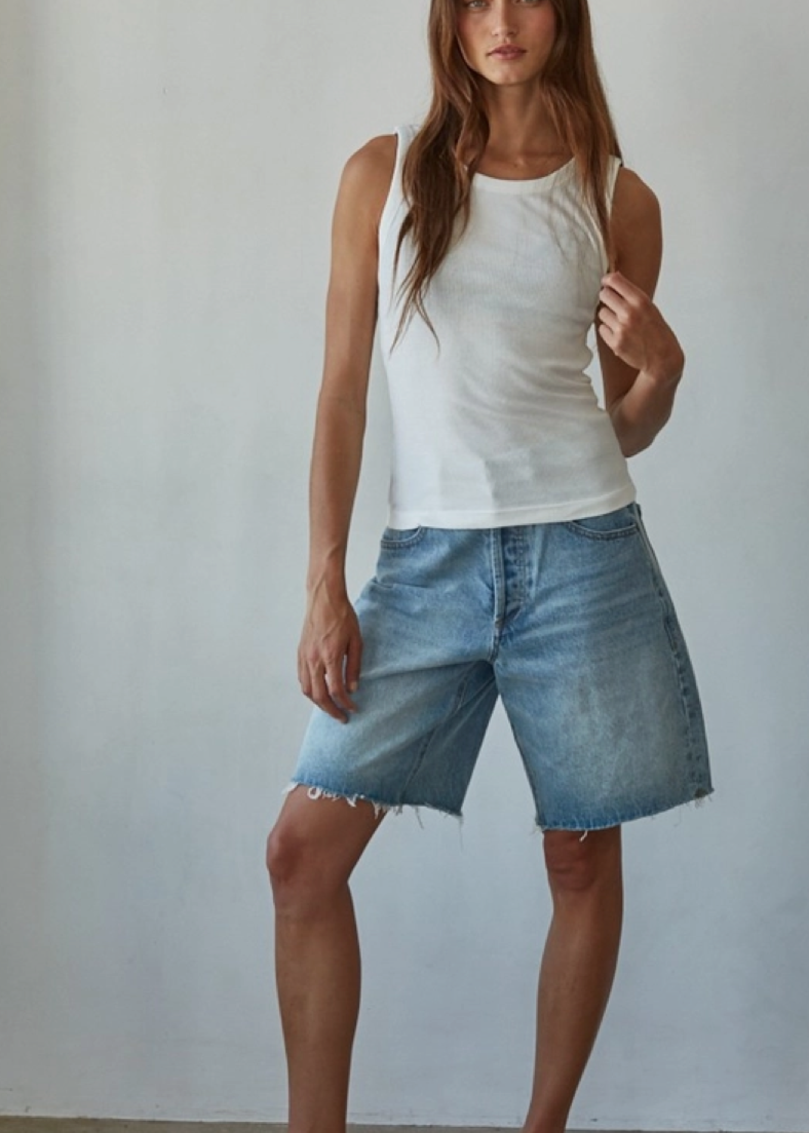 Ribbed Round Neck Tank Top