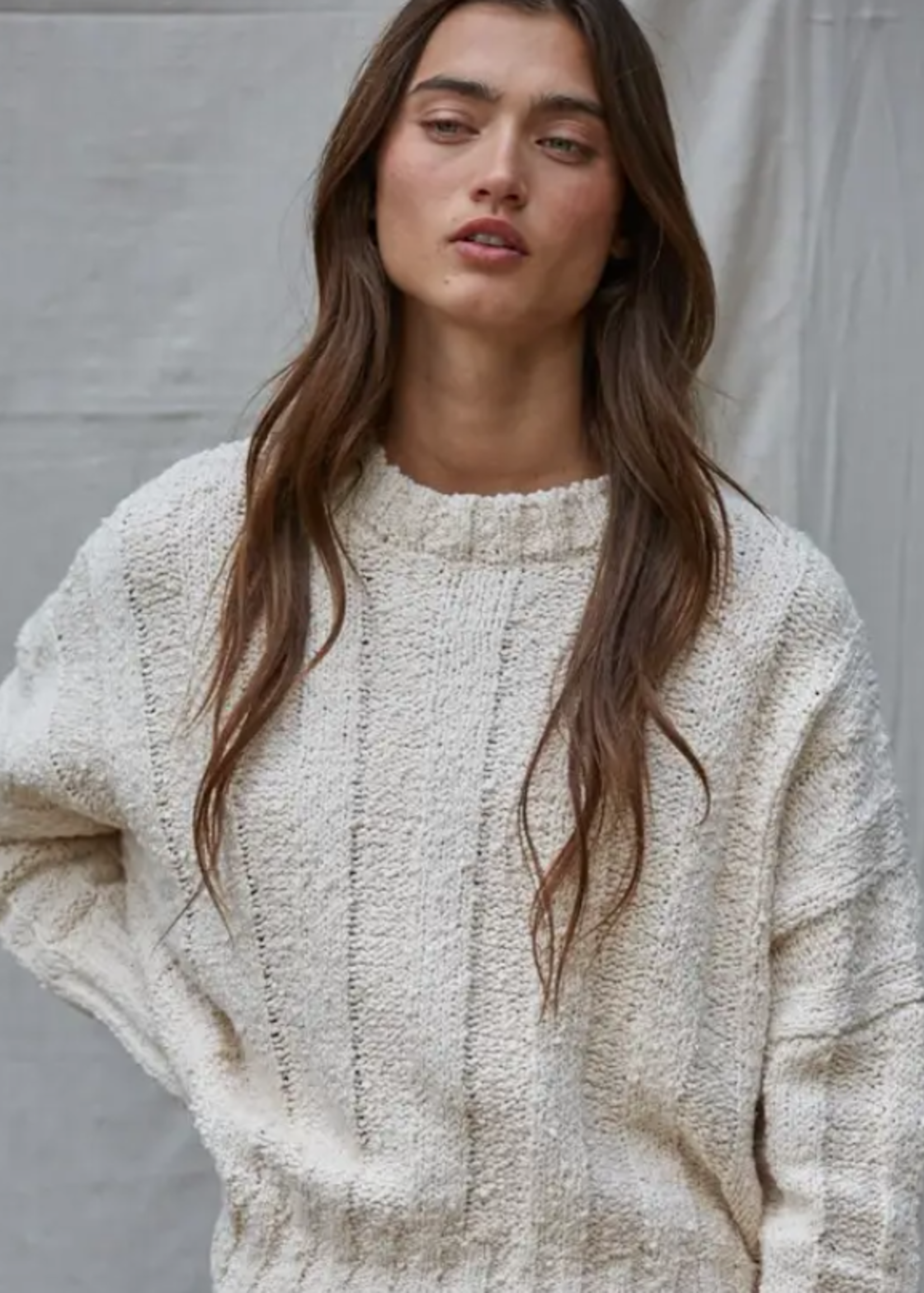 Wide Ribbed Pullover Sweater