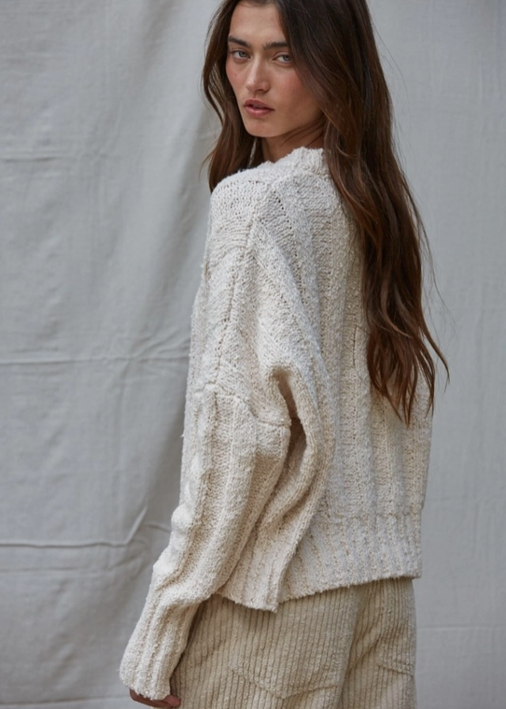 Wide Ribbed Pullover Sweater