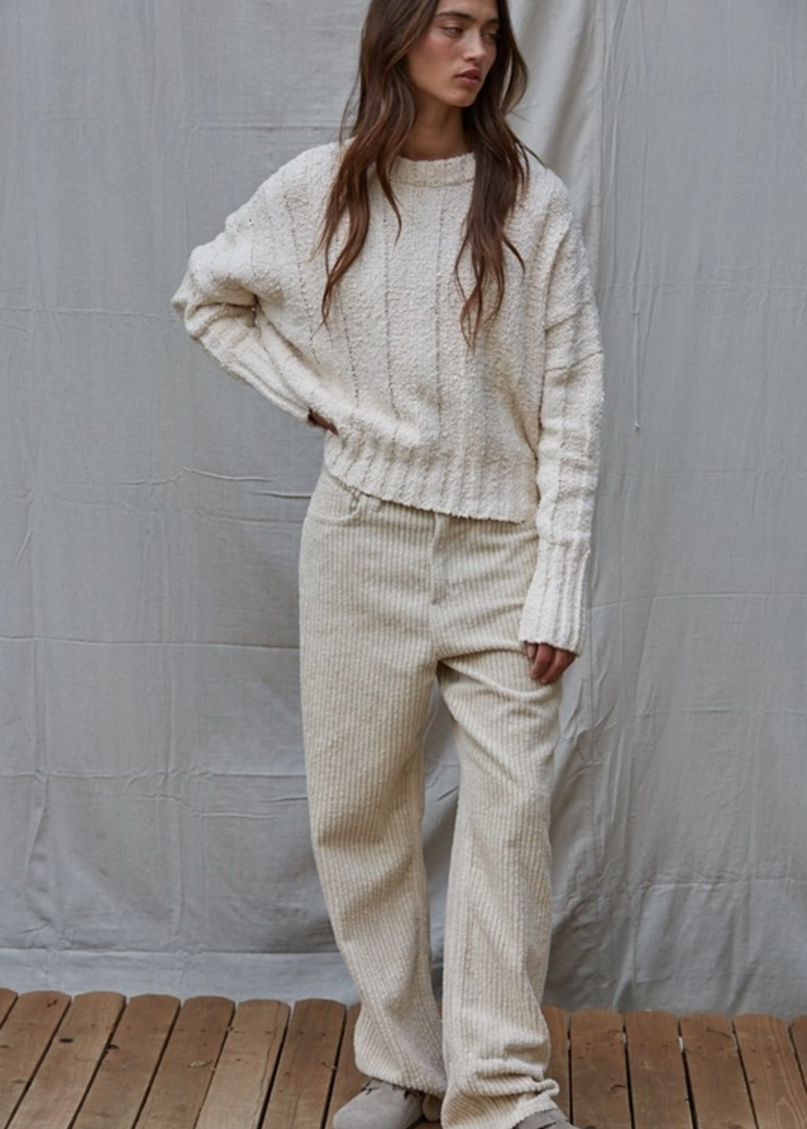 Wide Ribbed Pullover Sweater