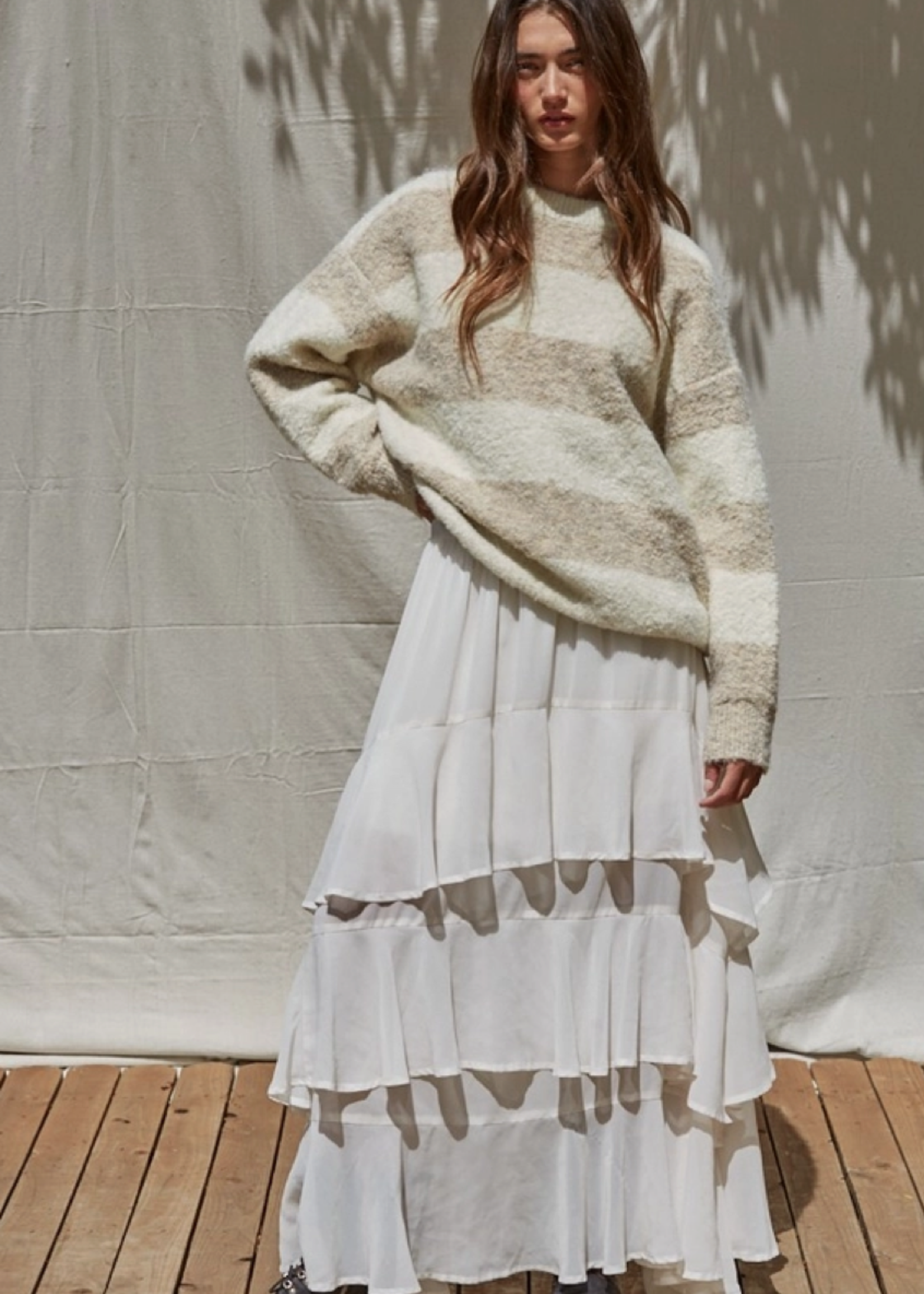 Striped Textured Sweater