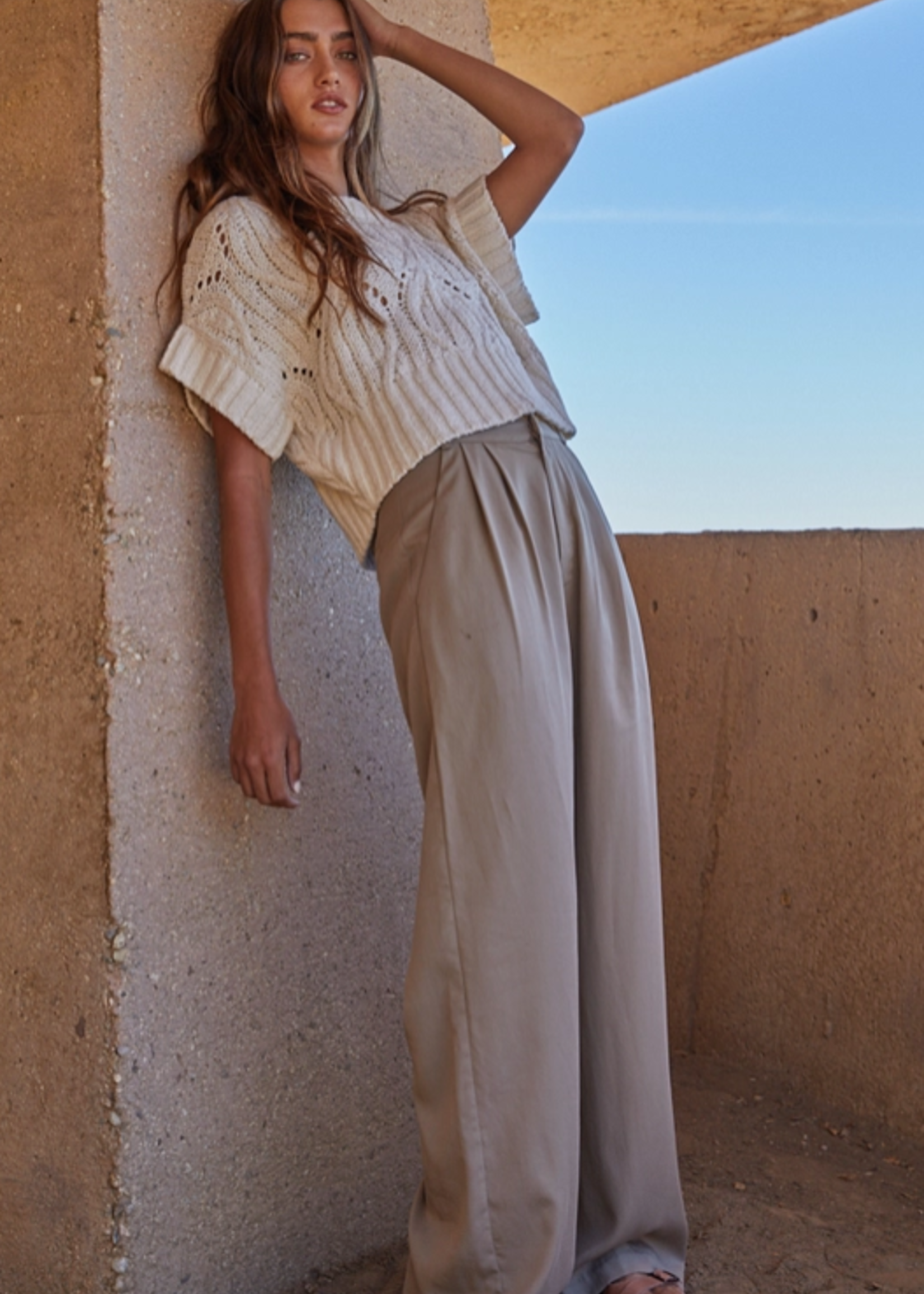 Crochet Round Neck Short Sleeve Top