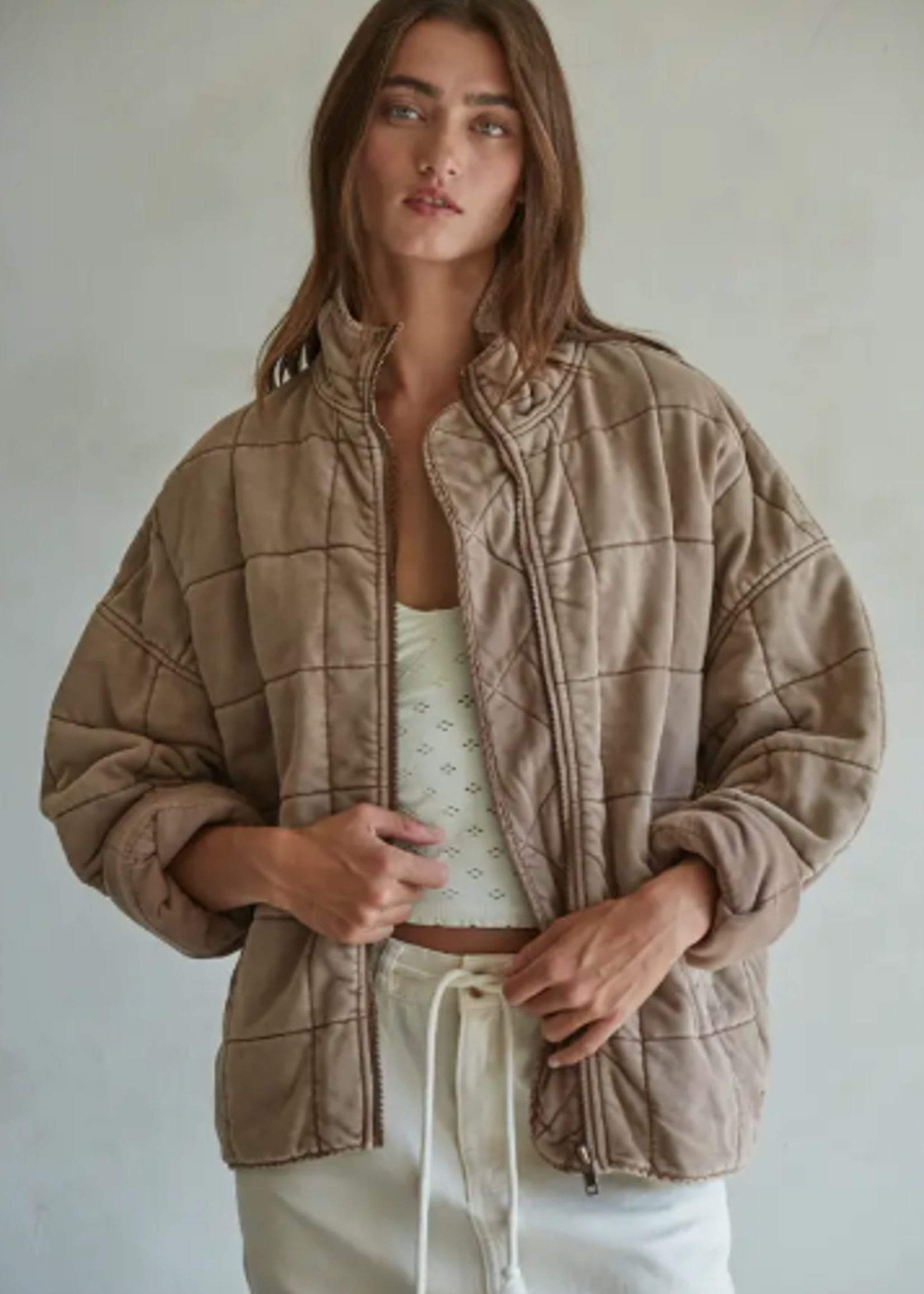 Quilted Knit Mineral Washed Jacket