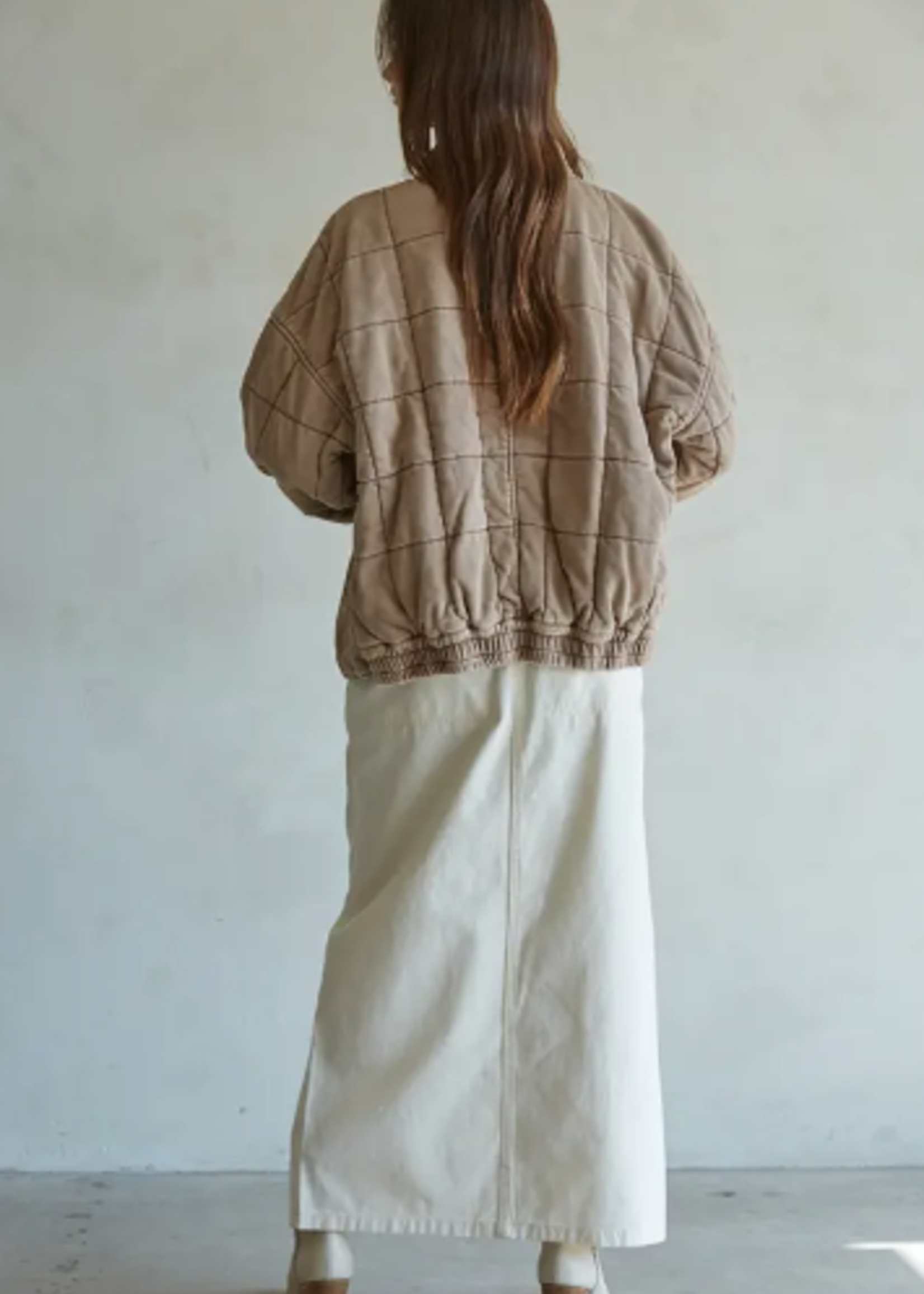 Quilted Knit Mineral Washed Jacket