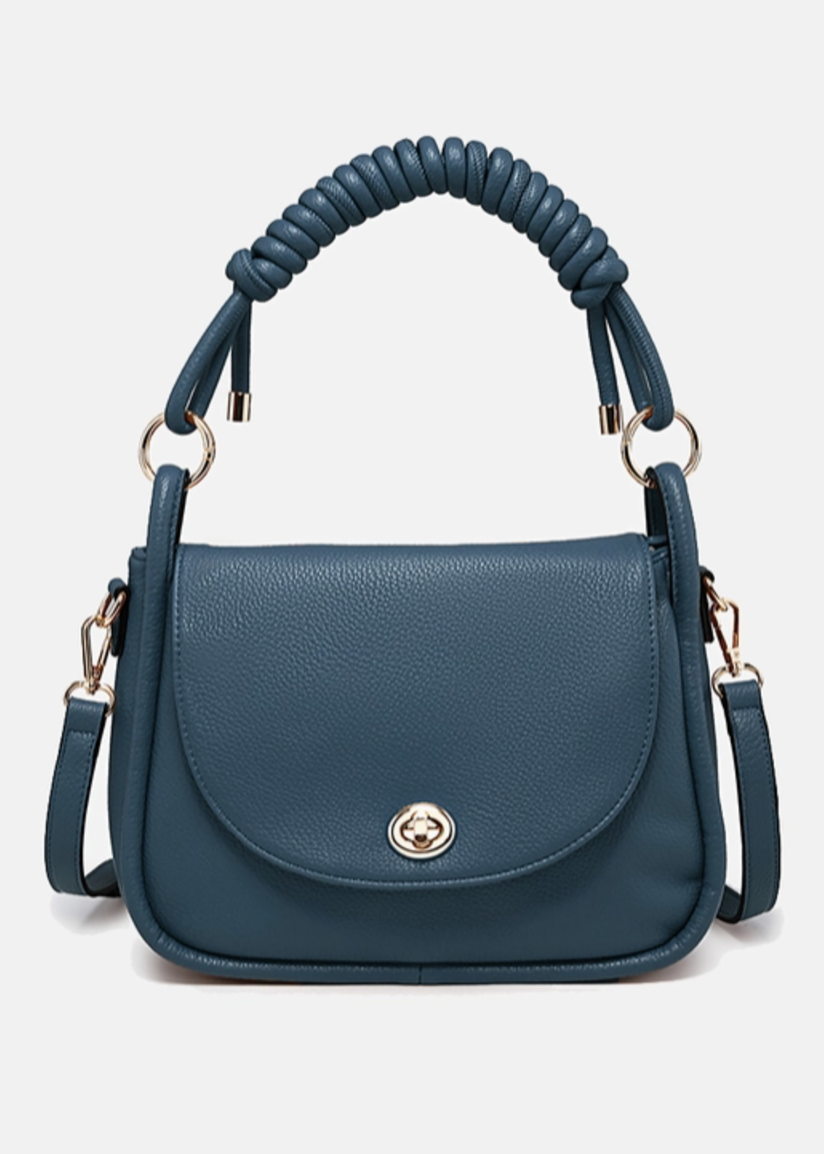 Effie Messenger Satchel Bag with Knotted Handle