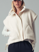 Quilted Collar Boxy Sherpa Vest
